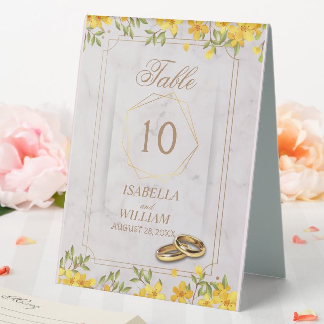 Plaque De Table Floral Jaune mariage (In SItu (Mariage))
