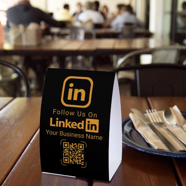 Plaque De Table Follow Us On LinkedIn QR Code Business (Insitu (restaurant))