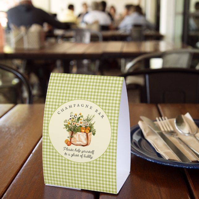 Plaque De Table Fresh Off the Market Bridal Shower Champagne Bar  (Insitu (restaurant))