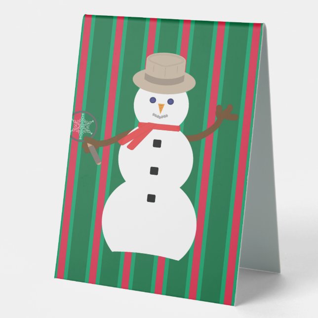 Plaque De Table Fun and Fancy Christmas Snowman inspecteur (Recto)