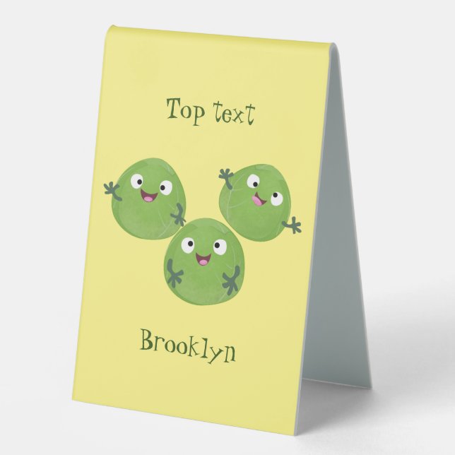 Plaque De Table Funny Brussels sprouts légumes caricature (Recto)
