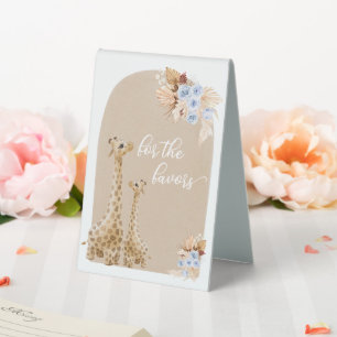 Plaque De Table Girafe Neutre Boho Pampas Grass Pour Les Faveurs