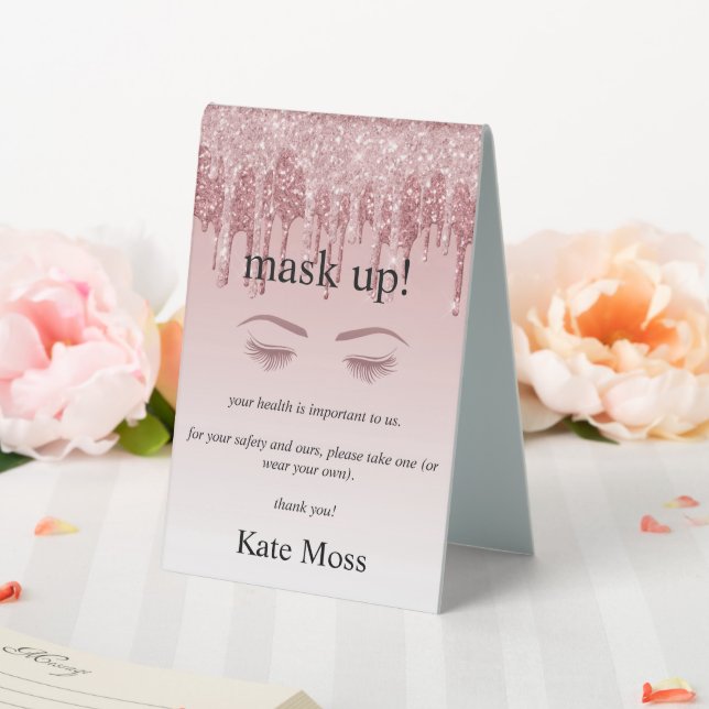 Plaque De Table Girly Rose Gold Parties scintillant Eyelash sécuri (In SItu (Mariage))