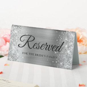 Plaque De Table Glitterie Argent Réservé