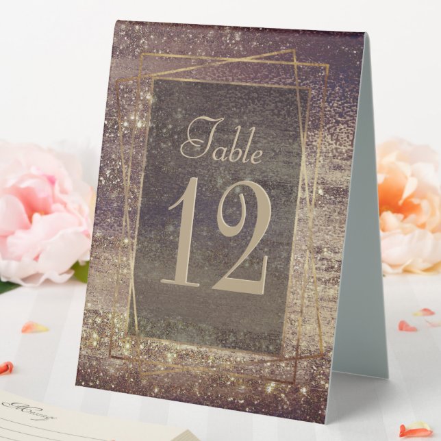 Plaque De Table Glitzy Foil | Golden Bronze Faux Faux Sparkle (In SItu (Mariage))