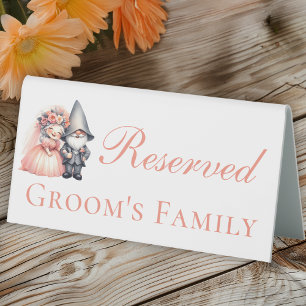 Plaque De Table Gnome Rustic Woodland Orange Mariage Réservé