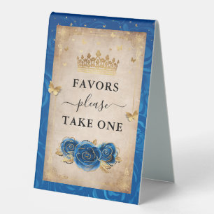 Plaque De Table Gold et Royal Blue Roses Modèle photo Faveurs