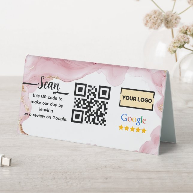 Plaque De Table Google Avis | Lien d'examen professionnel Code QR  (En SItu (Tableau))