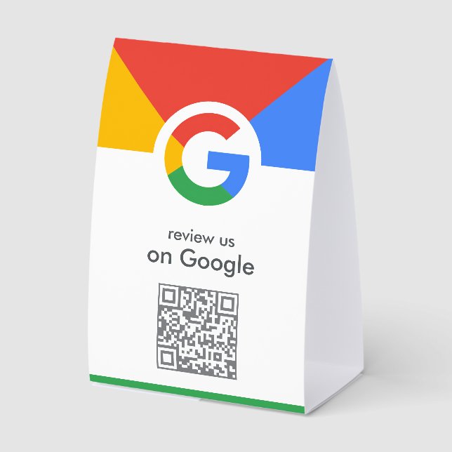 Plaque De Table Google Reviews Tabletop Sign | QR Code Table Tent (Recto)