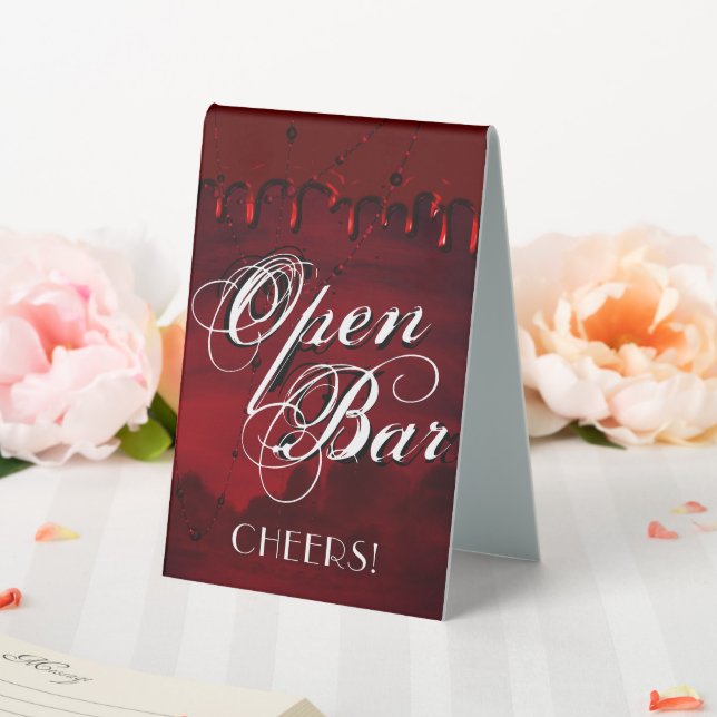 Plaque De Table Gothique Luxe | Black and Blood Red Open Bar (In SItu (Mariage))