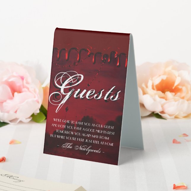 Plaque De Table Gothique Luxe | Black and Red Our of Town Invités (In SItu (Mariage))