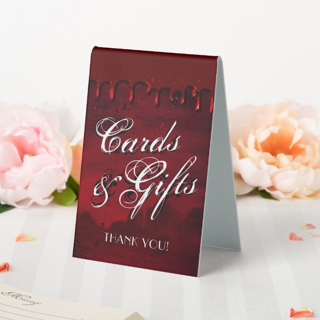 Plaque De Table Gothique Luxe | Cartes rouges Black et Blood Cadea (In SItu (Mariage))