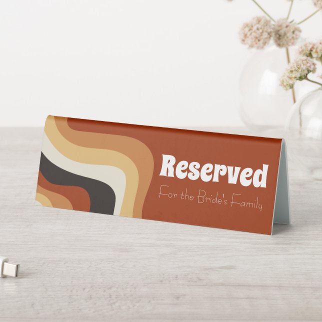 Plaque De Table Gras Retro Super les années 70 Wavy Boho Mariage R (En SItu (Tableau))