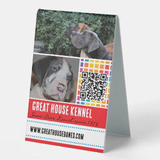 Plaque De Table Great Dane Kennel QR Code Signal promotionnel