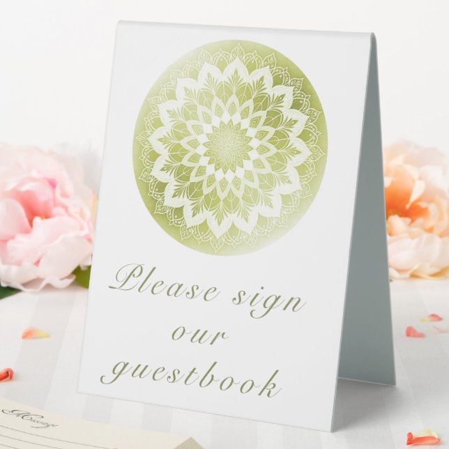 Plaque De Table Green Lace Mandala Wedding (In SItu (Mariage))