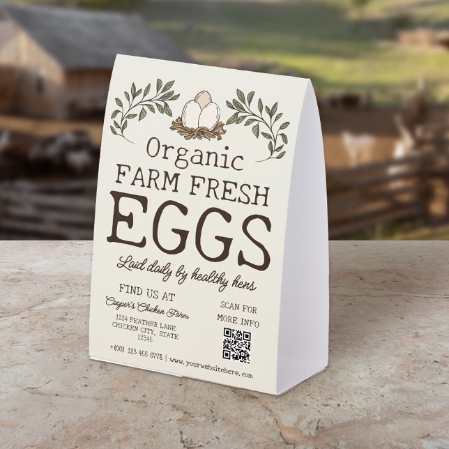 Plaque De Table Greenery Nest Illustration Farm Fresh Eggs (Créateur téléchargé)