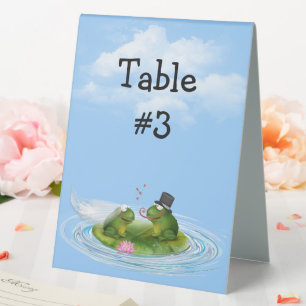 Plaque De Table Grenouilles mariages sur Lily Pad
