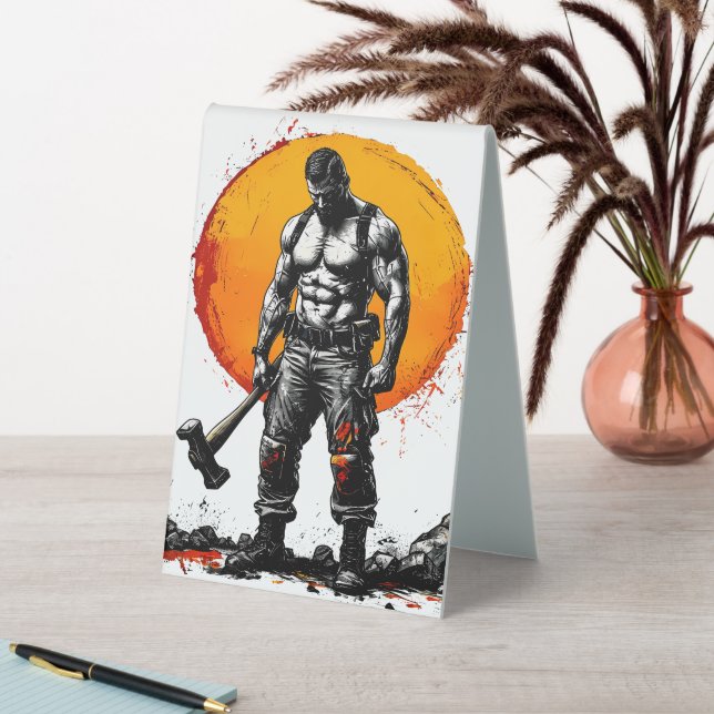 Plaque De Table guerrier barbare médiéval imaginaire hummer force (En SItu (Tableau))