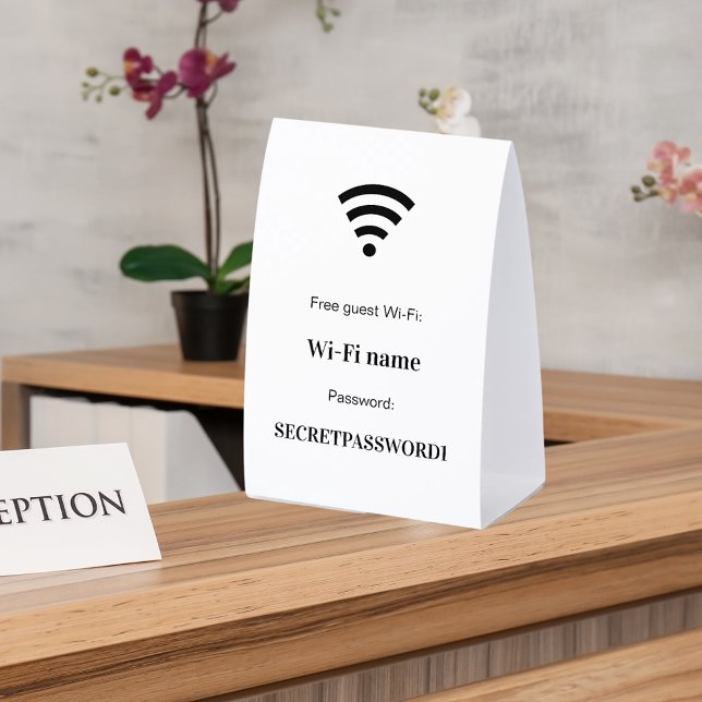 Plaque De Table Guest customer wifi network password  (Créateur téléchargé)