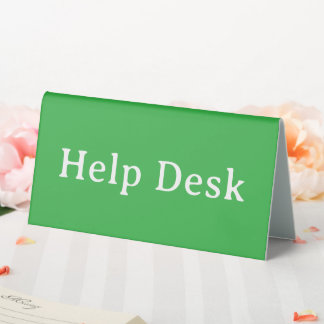 Plaque De Table Guichet d'assistance | Présentoir de table en plas