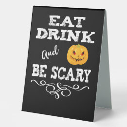 Plaque De Table Halloween fête manger Boire et être effrayant visa