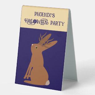 Plaque De Table Halloween Jackalope Trace ou traitement personnali