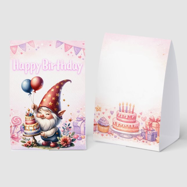Plaque De Table Happy Birthday sign (Recto/verso)