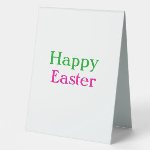 Plaque De Table Happy easter boho vert rose enfants ajouter nom ti