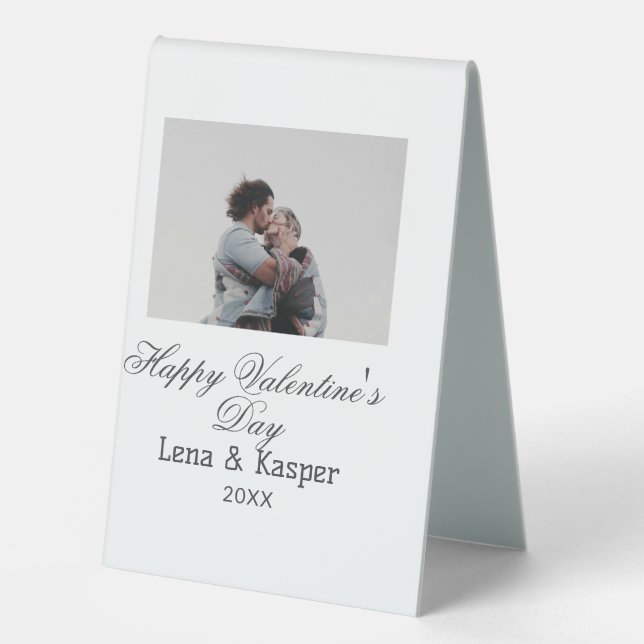 Plaque De Table Happy Valentine's day couple photo modern simple t (Recto)