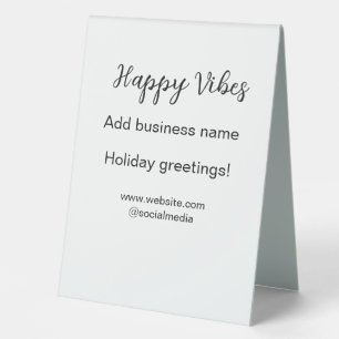 Plaque De Table Happy vibes Noël voeux de vacances business y