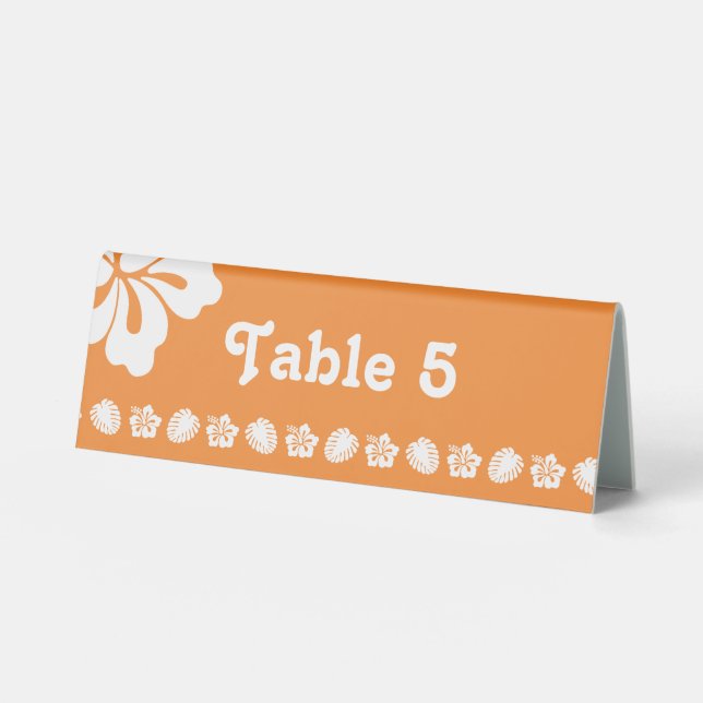 Plaque De Table Hibiscus tropical dans la tente de table orange (Recto)
