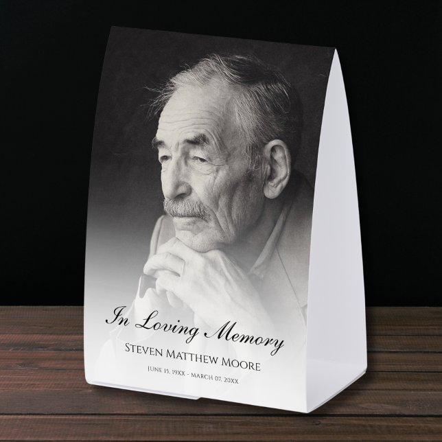 Plaque De Table Hommage mémorial photo Décès Funérailles  (Photo Memorial Table Tent)
