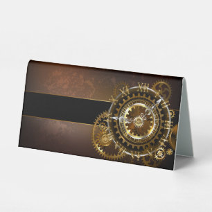 Plaque De Table Horloge Steampunk avec des engrenages anciens