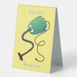 Plaque De Table Humour de dessin animé de l'aspirateur mignon
