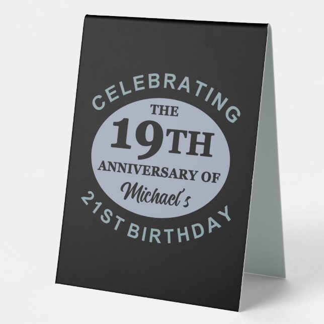 Plaque De Table Humour personnalisé 40e anniversaire (Recto)