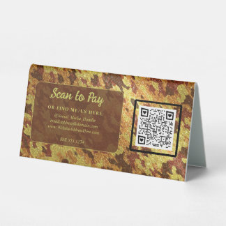 Plaque De Table Hunting QR code Scan To Pay Pop-Up Market Vendor
