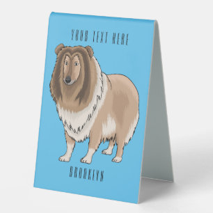 Plaque De Table Illustration de chien Rough collie