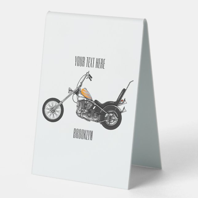 Plaque De Table Illustration de Chopper Motorcycle 1950 (Recto)