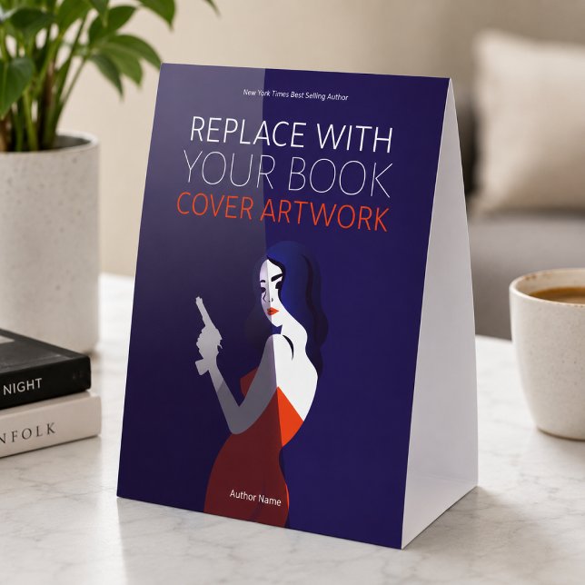 Plaque De Table Illustration de couverture de livre | Promotion de (The perfect pop-up signage for any book store, book launch or author promotion.)
