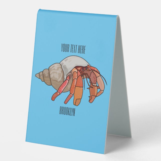 Plaque De Table Illustration de crabe ermite (Recto)