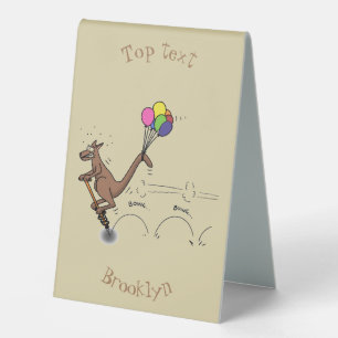 Plaque De Table Illustration de dessin animé de kangourou d'humour