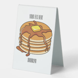 Plaque De Table Illustration de dessin animé de Pancake