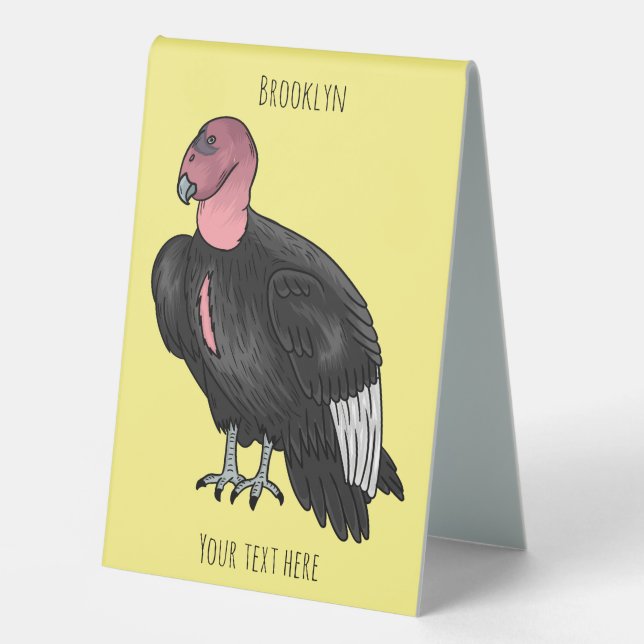 Plaque De Table illustration de dessin animé d'oiseau condor de Ca (Recto)