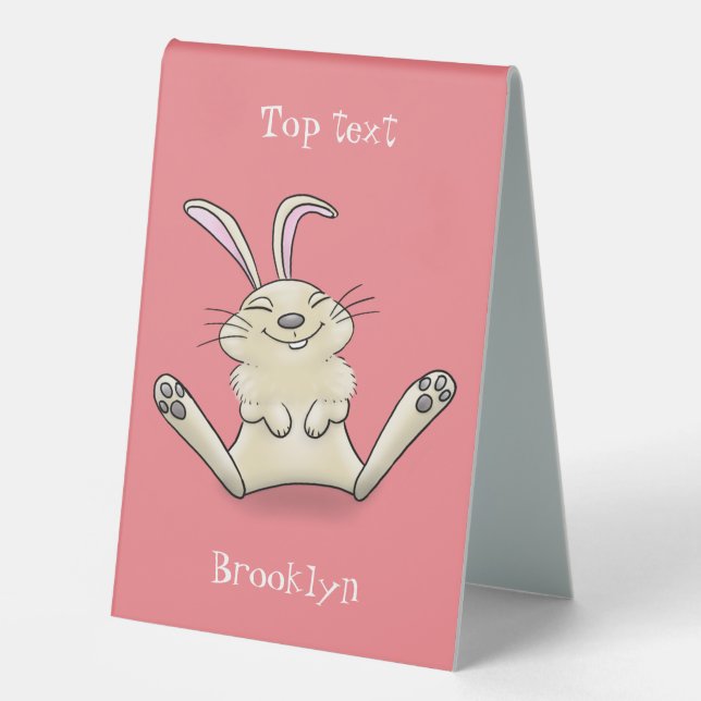 Plaque De Table Illustration de dessin de lapin lapin mou (Recto)