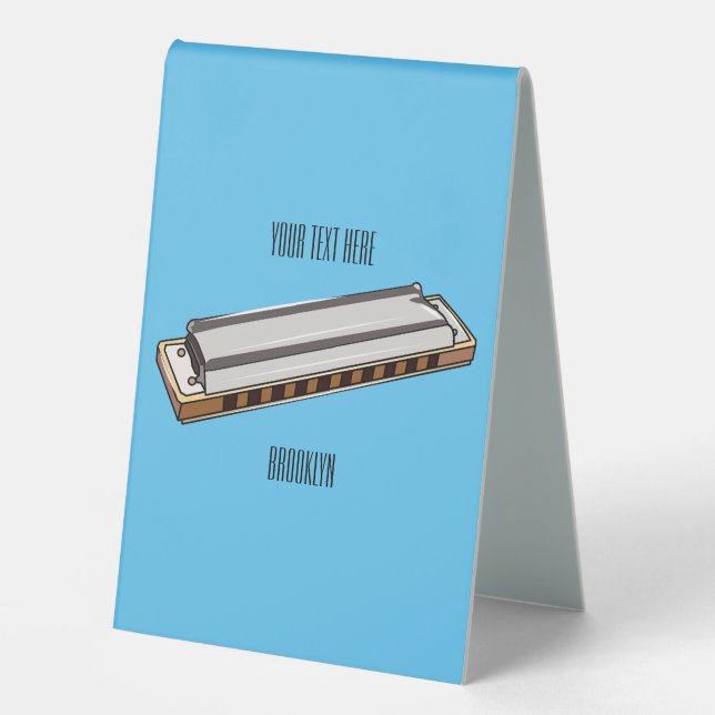 Plaque De Table Illustration de dessin d'Harmonica (Recto)