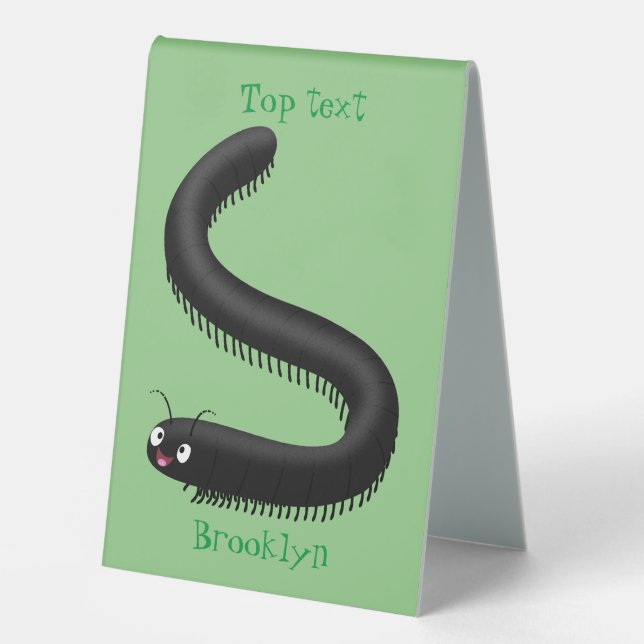 Plaque De Table Illustration de dessin mignon millipede (Recto)