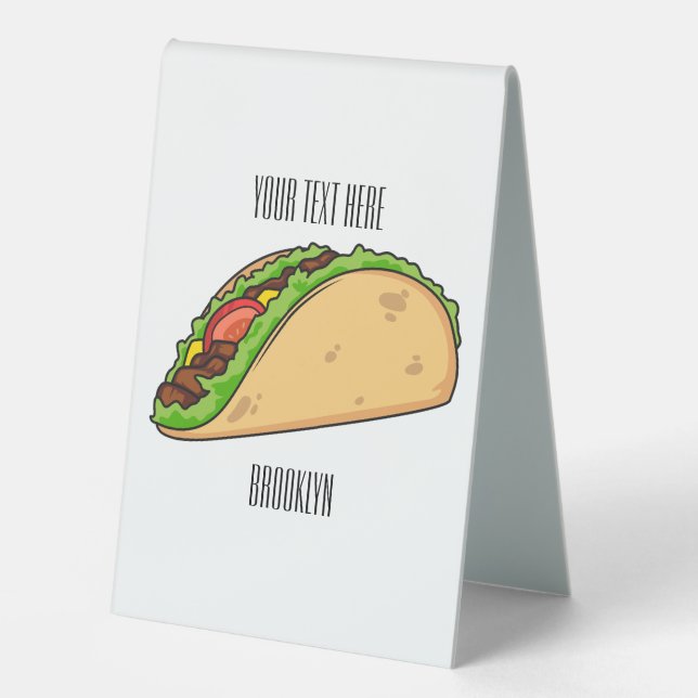 Plaque De Table Illustration de dessin sur Taco (Recto)
