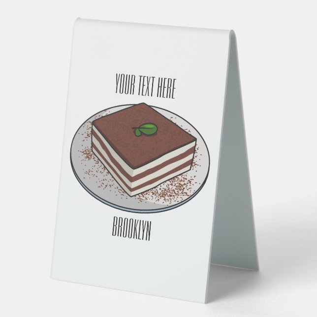 Plaque De Table Illustration de gâteau de Tiramisu (Recto)