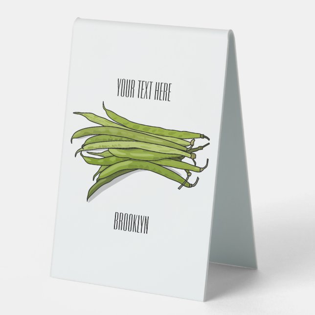 Plaque De Table Illustration de haricots verts (Recto)