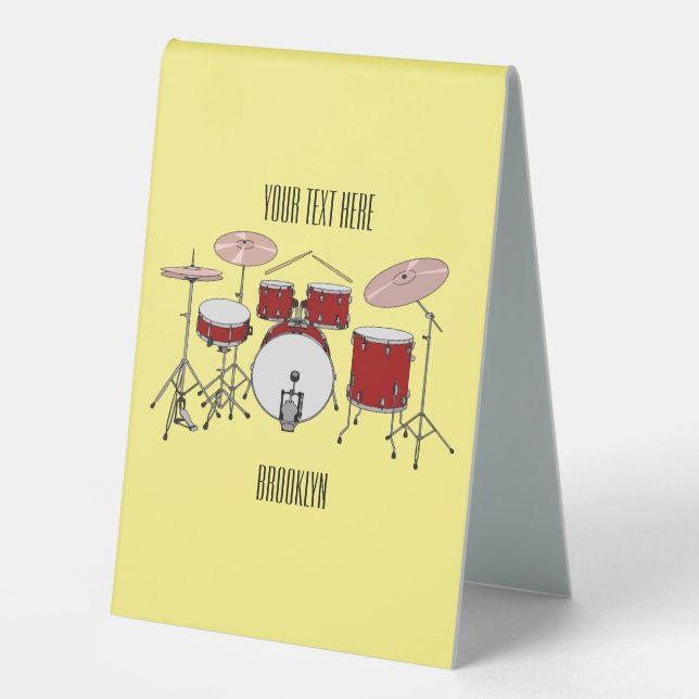 Plaque De Table Illustration de kit de batterie (Recto)